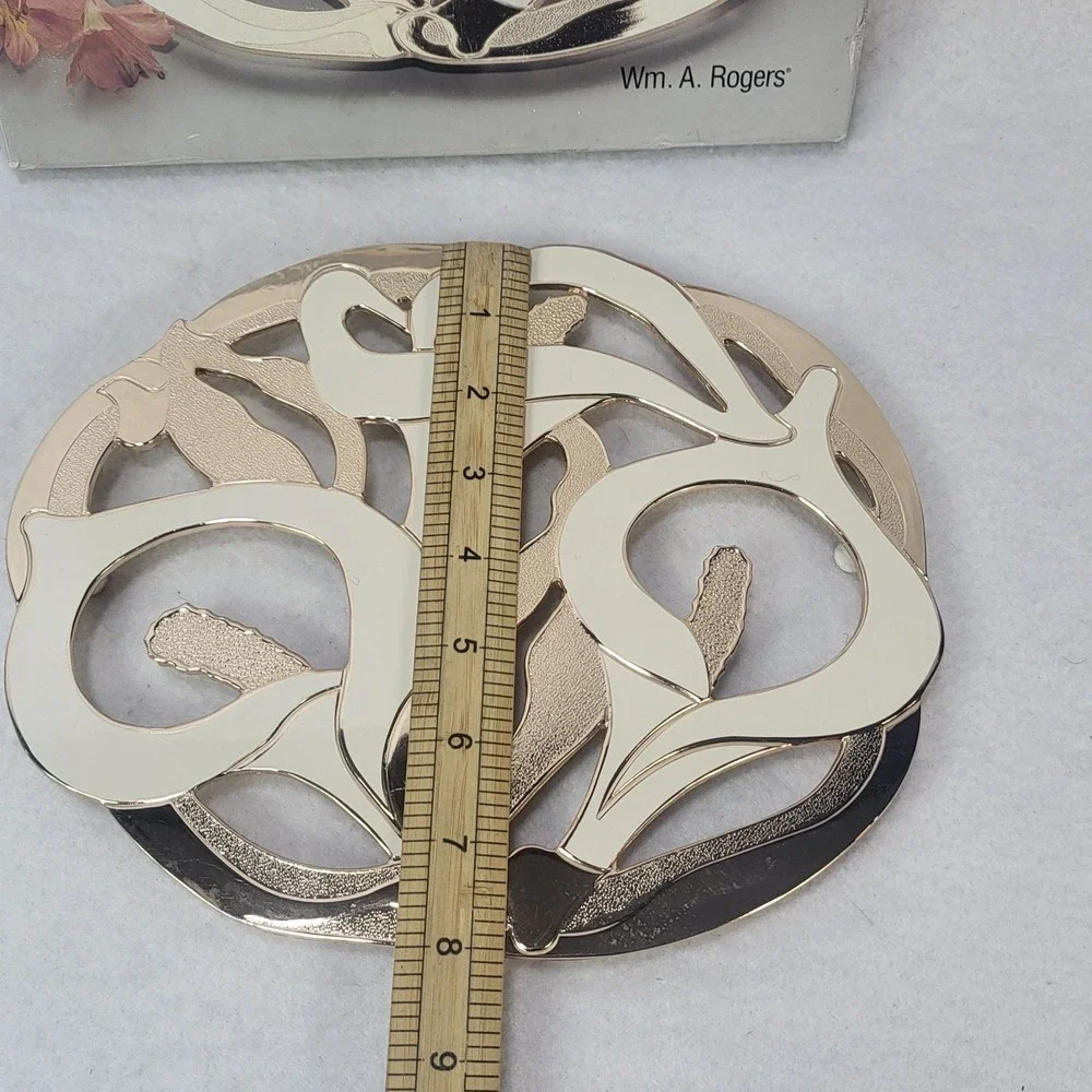 Wm A Rogers Calla Lily Trivet Metal Hot Plate Oneida‎ Japan Floral Decor